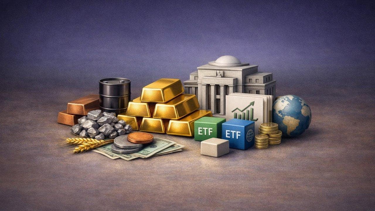 Gold and silver bars with ETF charts showing investor strategies amid Fed policy changes