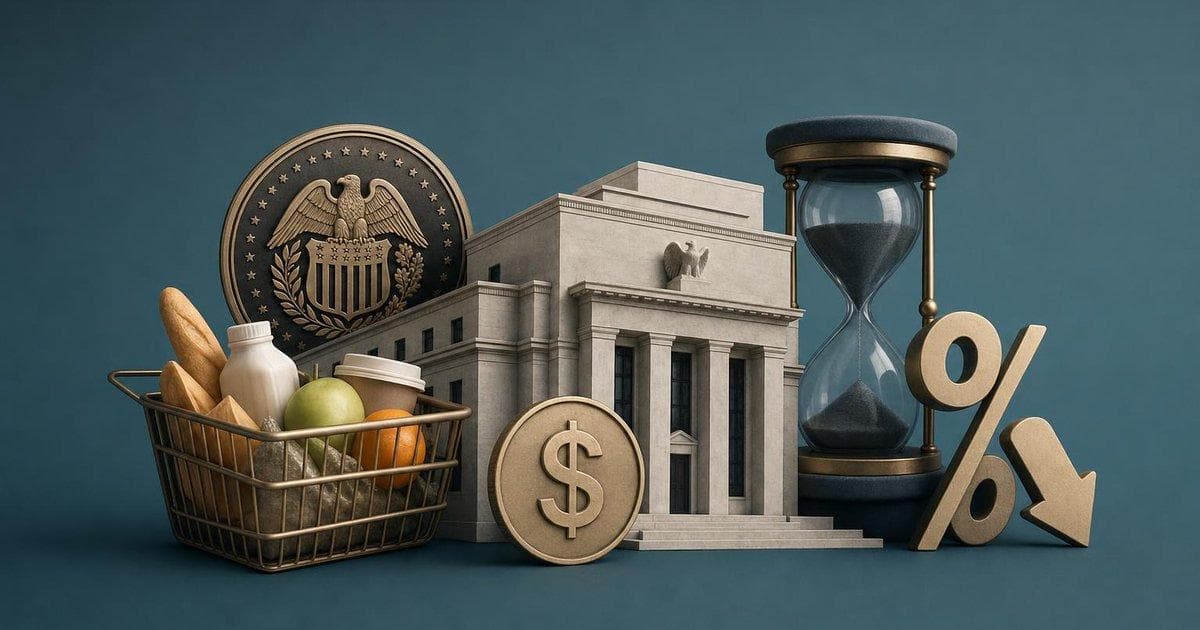 Chart of US inflation and interest rates highlighting Fed concern over delayed rate cuts
