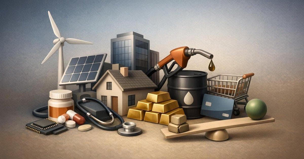 Abstract visualization of shifting stock sector narratives on growth, risk and valuation in equities