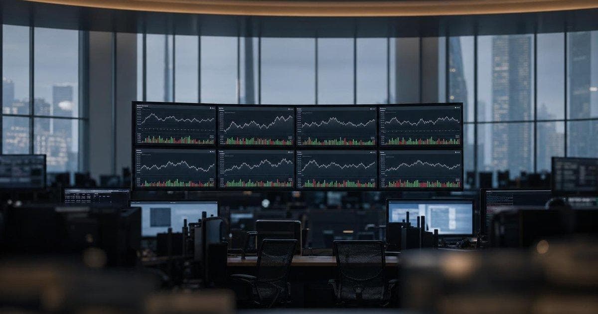 Stock trading screens showing mixed sector performance during Indian Q4 earnings season