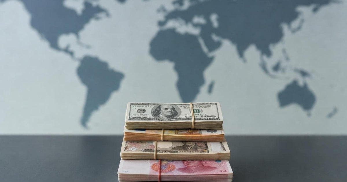 Foreign currency banknotes on trader desk illustrating tighter Indonesia FX export earnings rules