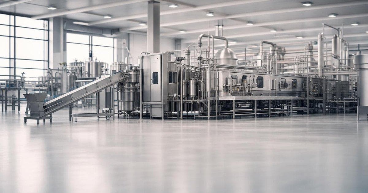 Industrial food processing equipment in a modern plant illustrating INGR food-ingredients acquisition deal