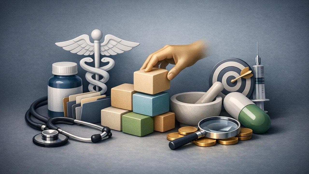 Healthcare stocks visualization showing institutional portfolio shifts and analyst target updates