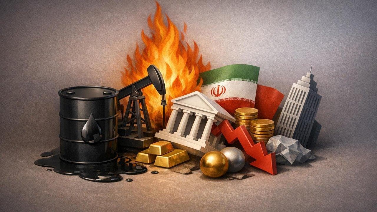 Oil and stock market charts reacting to Iran tensions and geopolitical risk