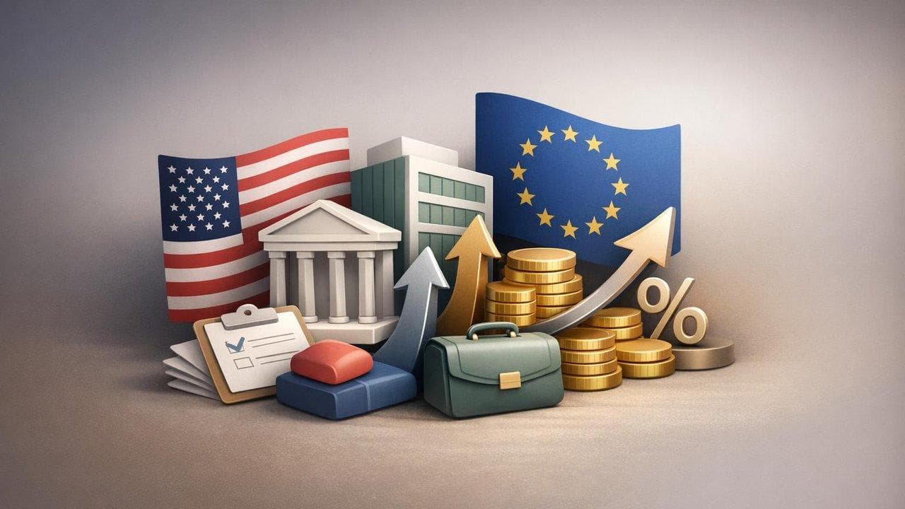 US and European equities rally visualization with ISM Services and ADP data impact