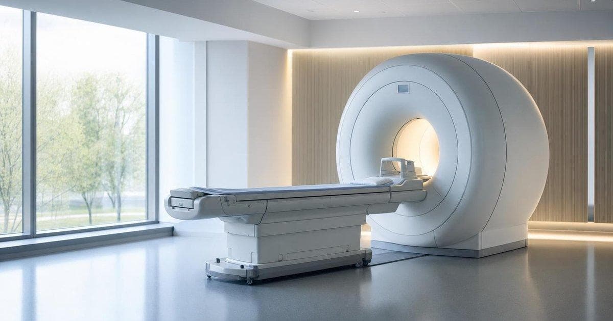 MRI scanner in a radiology clinic illustrating radiology acquisition and AI healthcare investment
