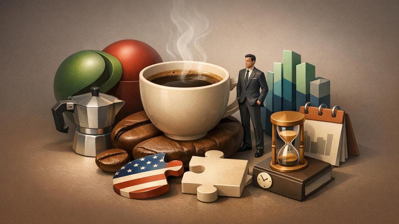 Keurig Dr Pepper takeover of JDE Peet’s with restructuring, new coffee CEO and 2026 Euronext exit visual