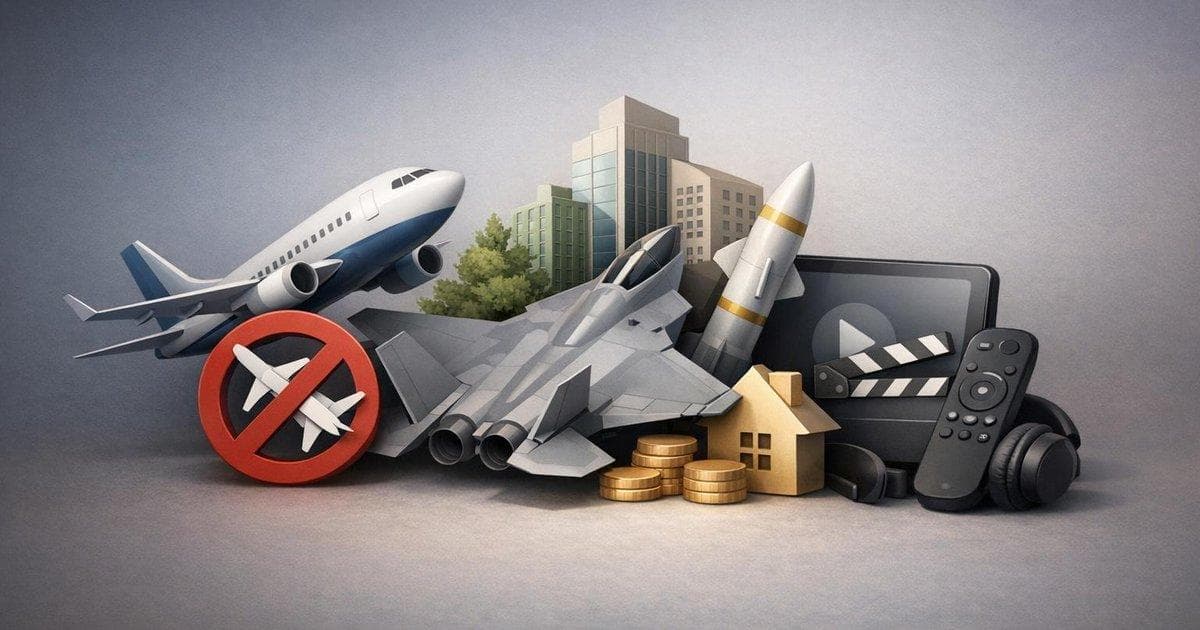Visualization of airlines, defense, real estate and streaming sector moves driving market reaction