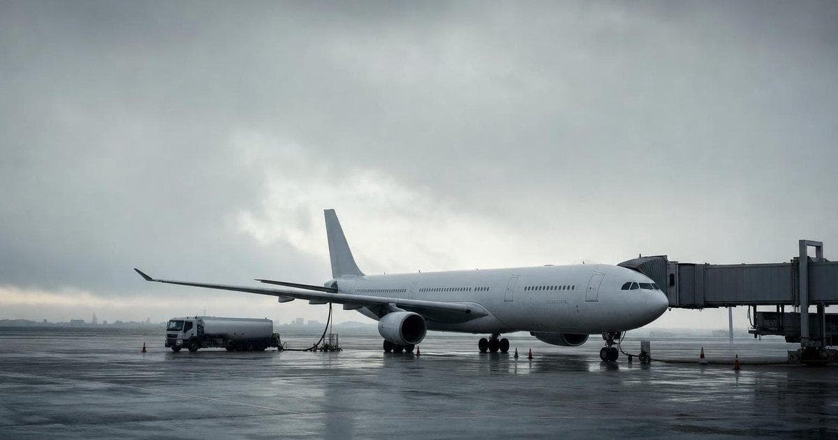 Airliner at airport fuel stand highlighting jet fuel cost pressures on airlines and carriers