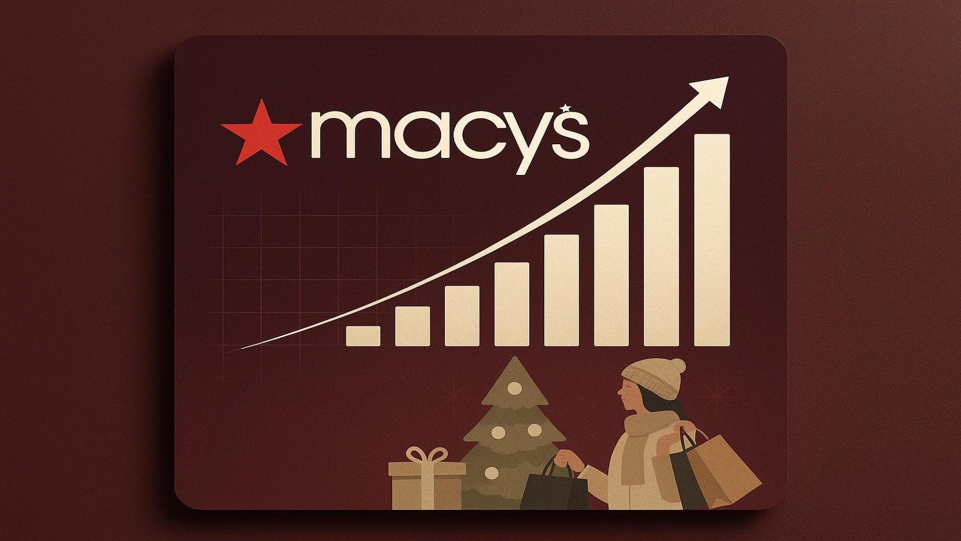 Macy's earnings chart and logo with cautious holiday sales outlook for 2025