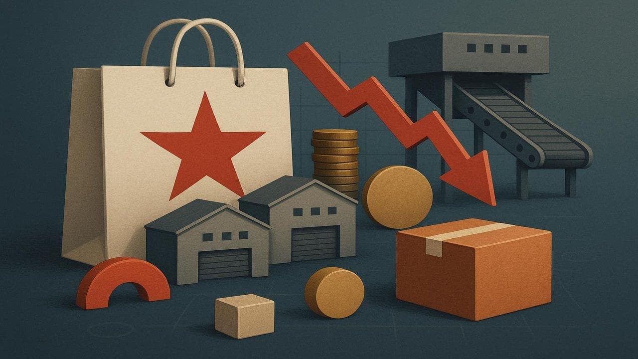 Macy's logo with fulfillment center closure and job cut announcement, retail sector impact