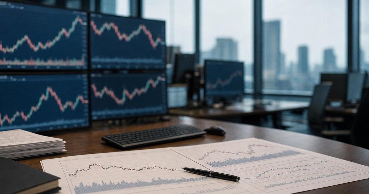 Analyst desk with bond and stock charts as markets react cautiously to April PCE inflation data