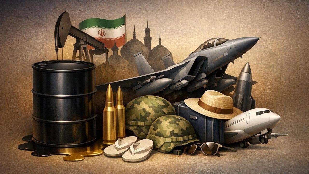 Oil price and bond yield chart reflecting Iran war impact on defense and travel sectors