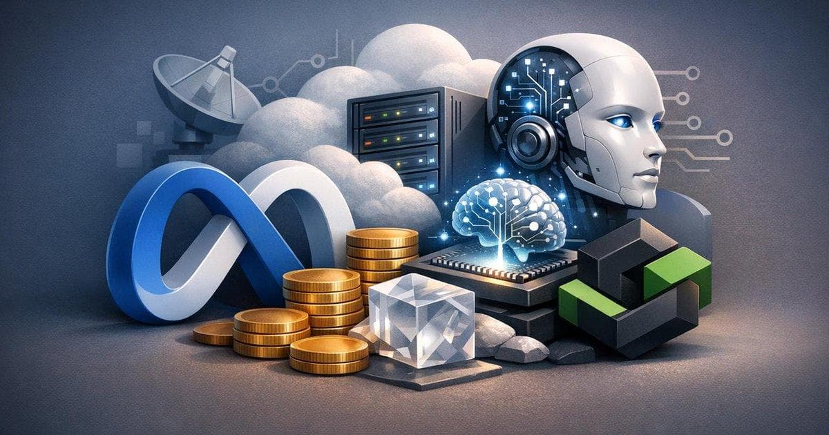 Meta and CoreWeave $21B AI cloud deal illustration highlighting large-scale AI compute demand