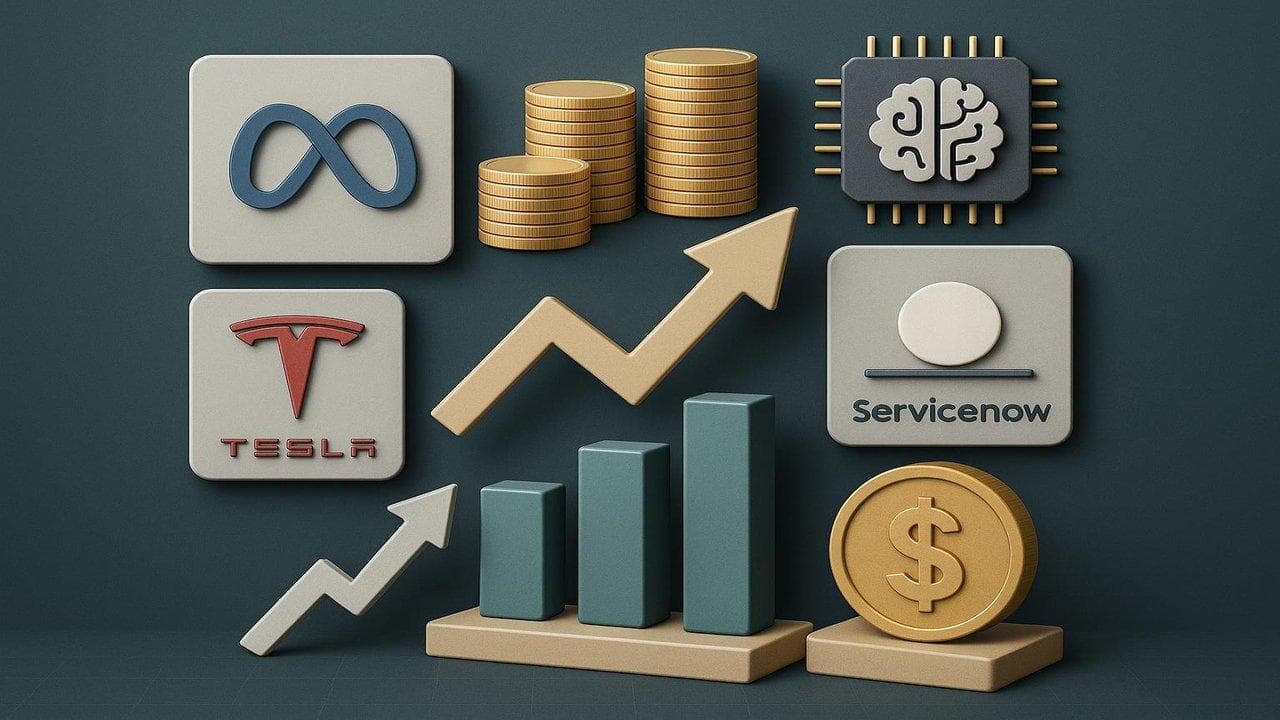 Meta, Tesla, and ServiceNow earnings results with AI investment and growth focus