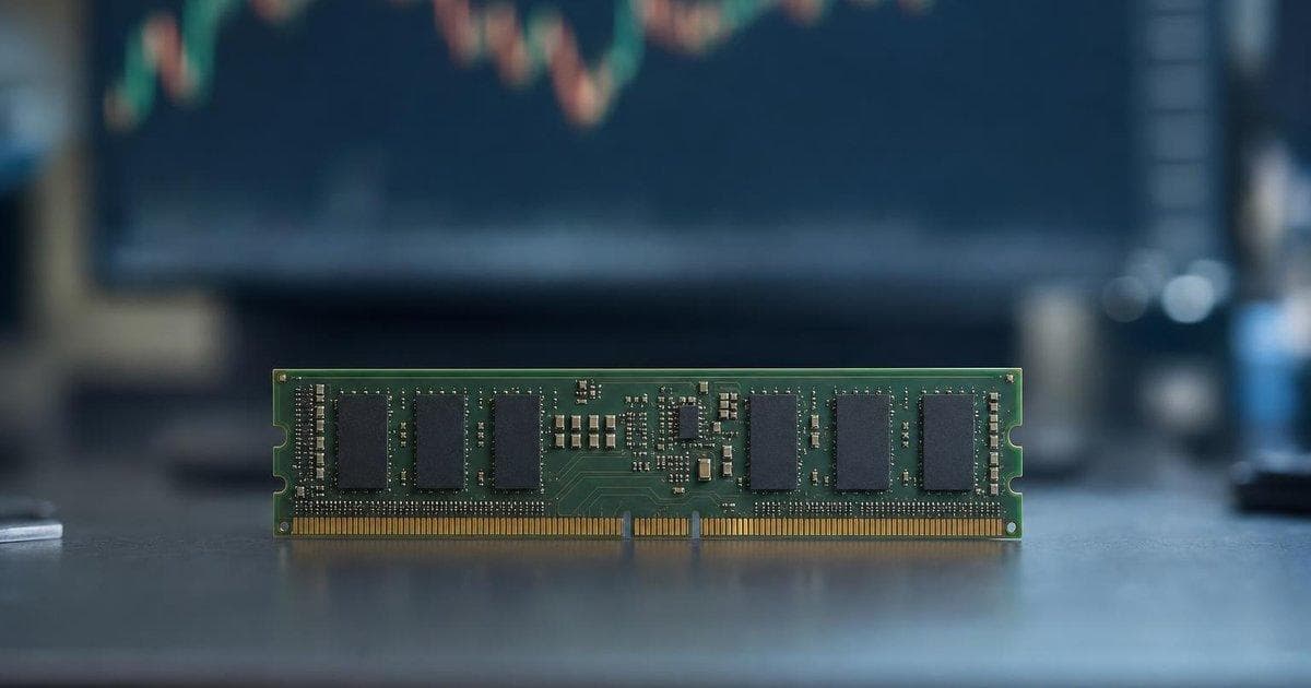 Computer memory chip on circuit board symbolizing strong semiconductor stock rally toward $1T valuation