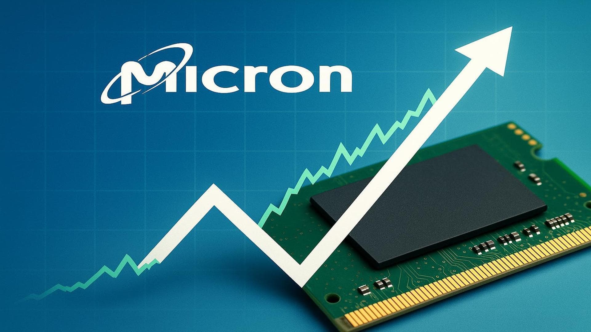 Micron stock chart surges after Q1 earnings beat, boosting US memory chip sector