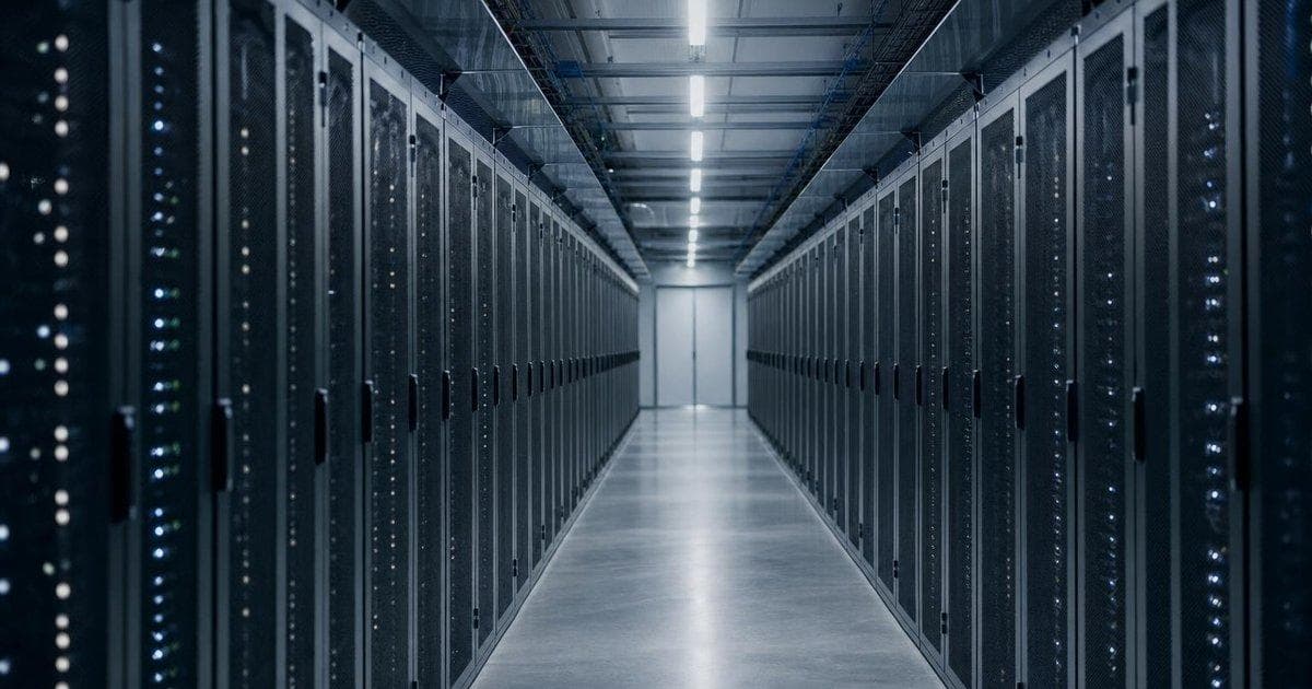 Data center server racks symbolize AI growth and capex pressures for MSFT stock performance