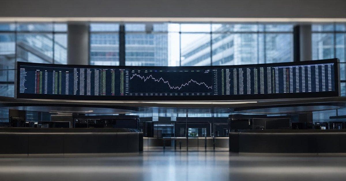 Electronic stock market board showing mixed price moves after earnings updates