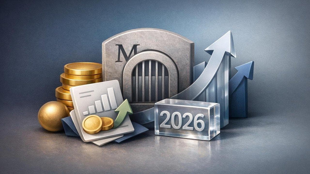 Moody's logo with financial charts highlighting Q4 earnings beat and raised 2026 outlook