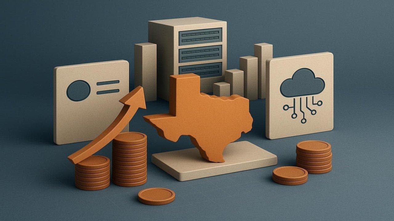 Visualization of Texas data hub project by New Era and Primary Digital for AI and cloud expansion