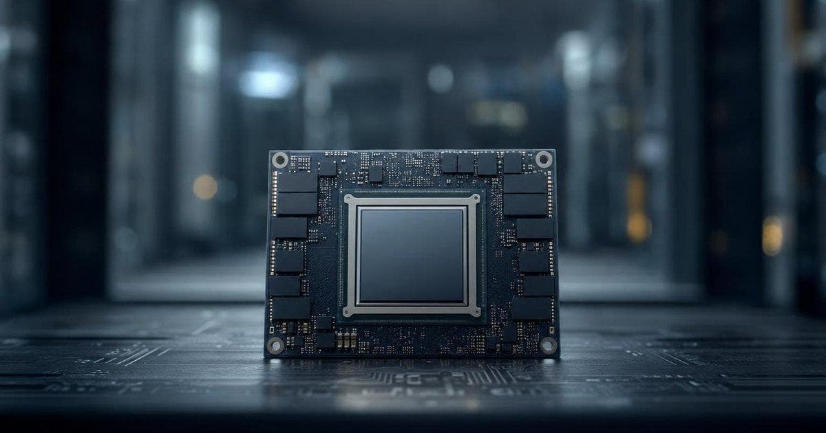 High-end semiconductor chip on circuit board illustrating strong NVDA earnings and rising valuation