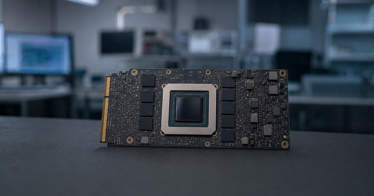 Generic AI chip on circuit board illustrating active trading in AI and semiconductor stocks like NVDA on June 7
