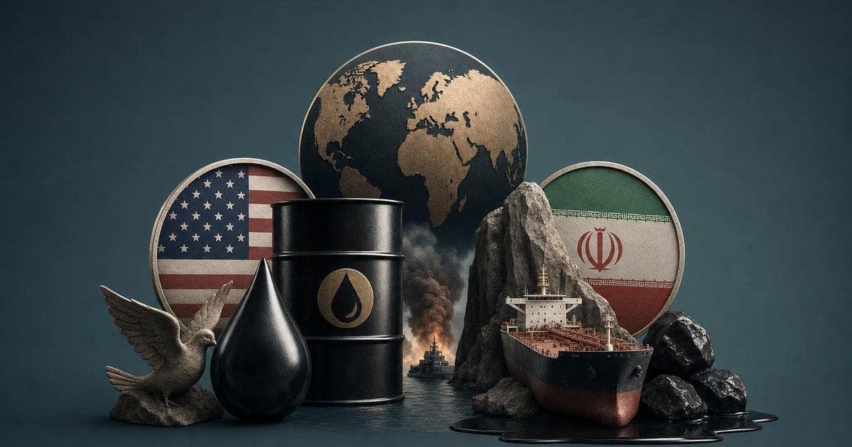 Chart of global oil price drop amid U.S.–Iran tensions and Strait of Hormuz clashes
