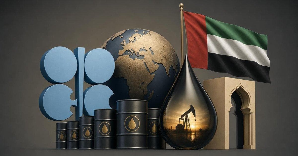 OPEC+ oil output hike chart with UAE exit and crude price surge to multi-year highs