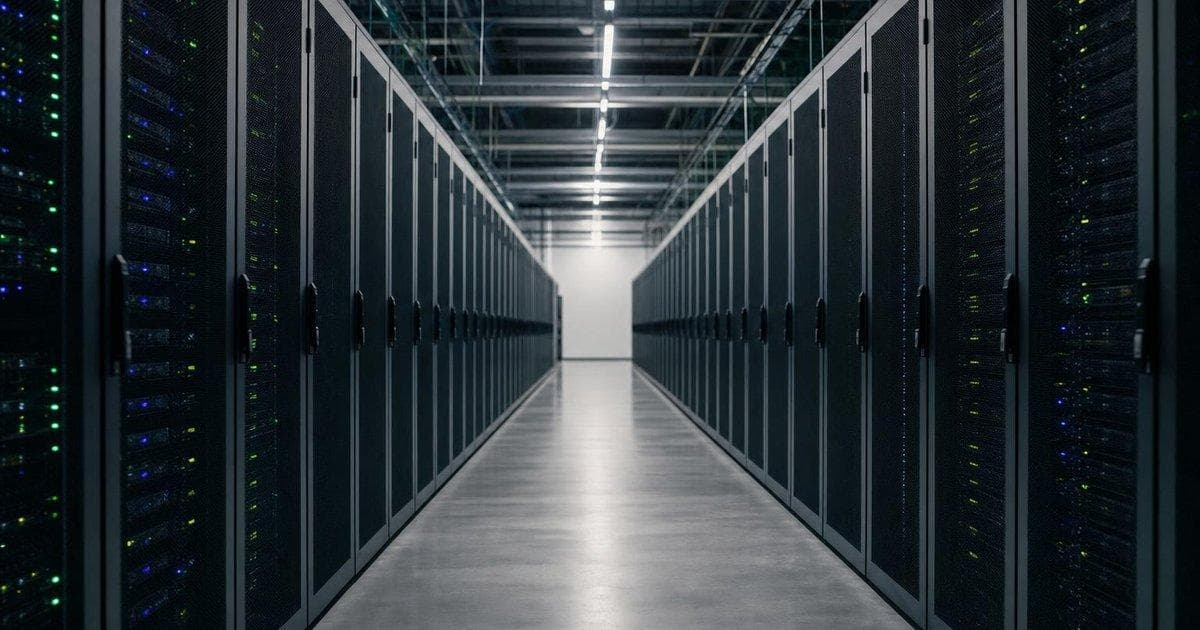 Data center servers symbolize AI platform shift and upcoming IPO plans for chatbot provider