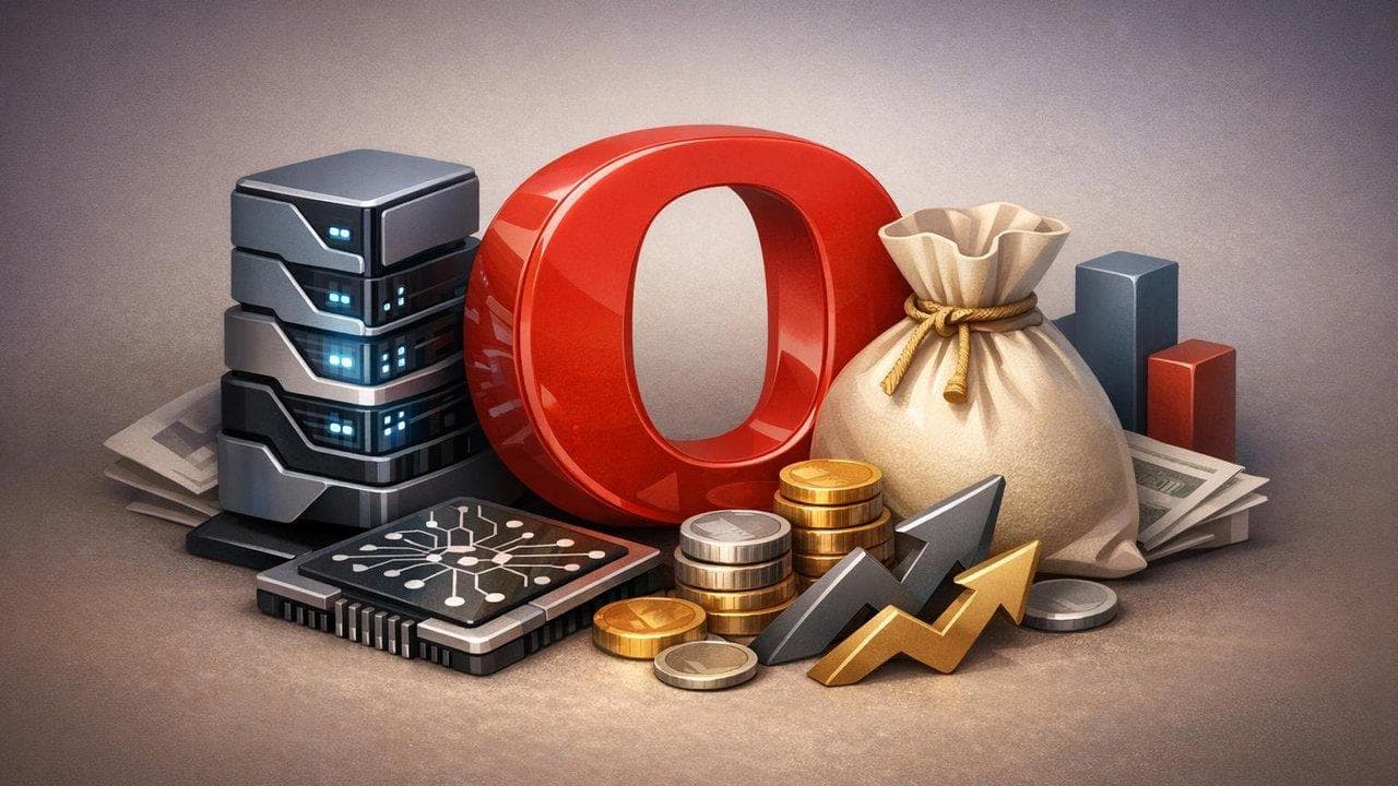 Oracle logo with AI infrastructure theme and stock slump context, highlighting Oracle's $50B AI pivot