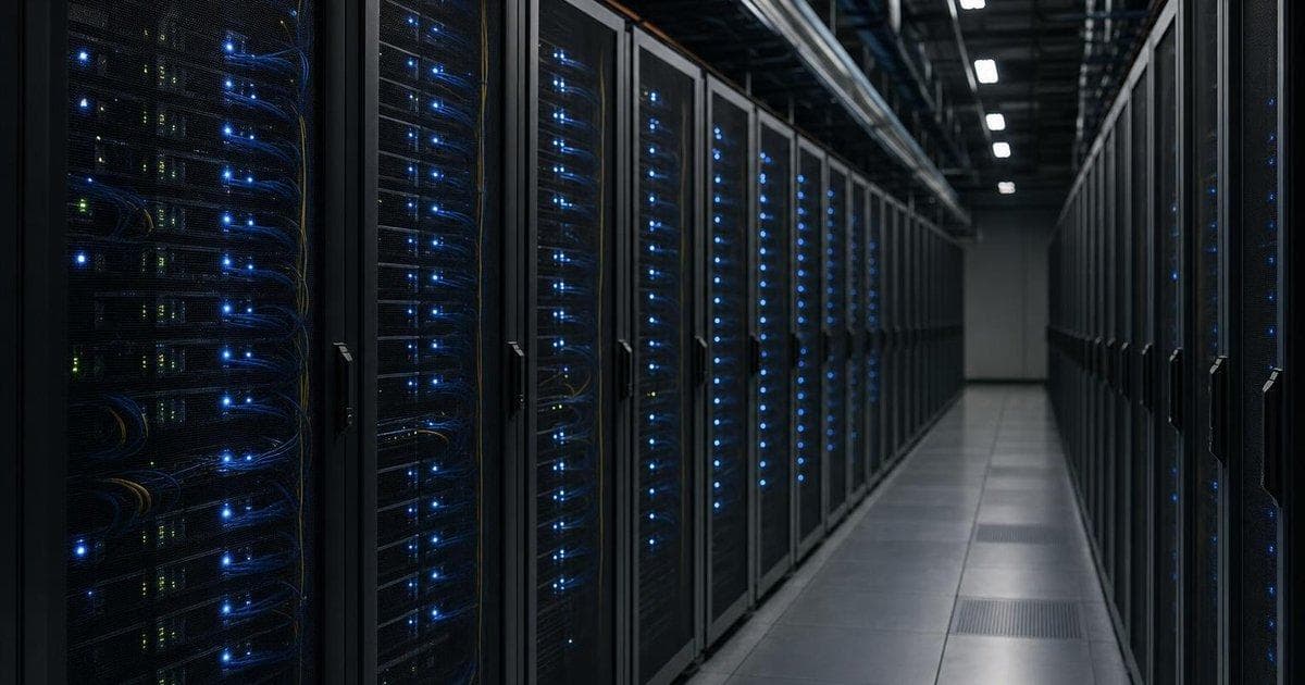 Server racks in a data center illustrating rising AI security demand and improved outlook for PANW