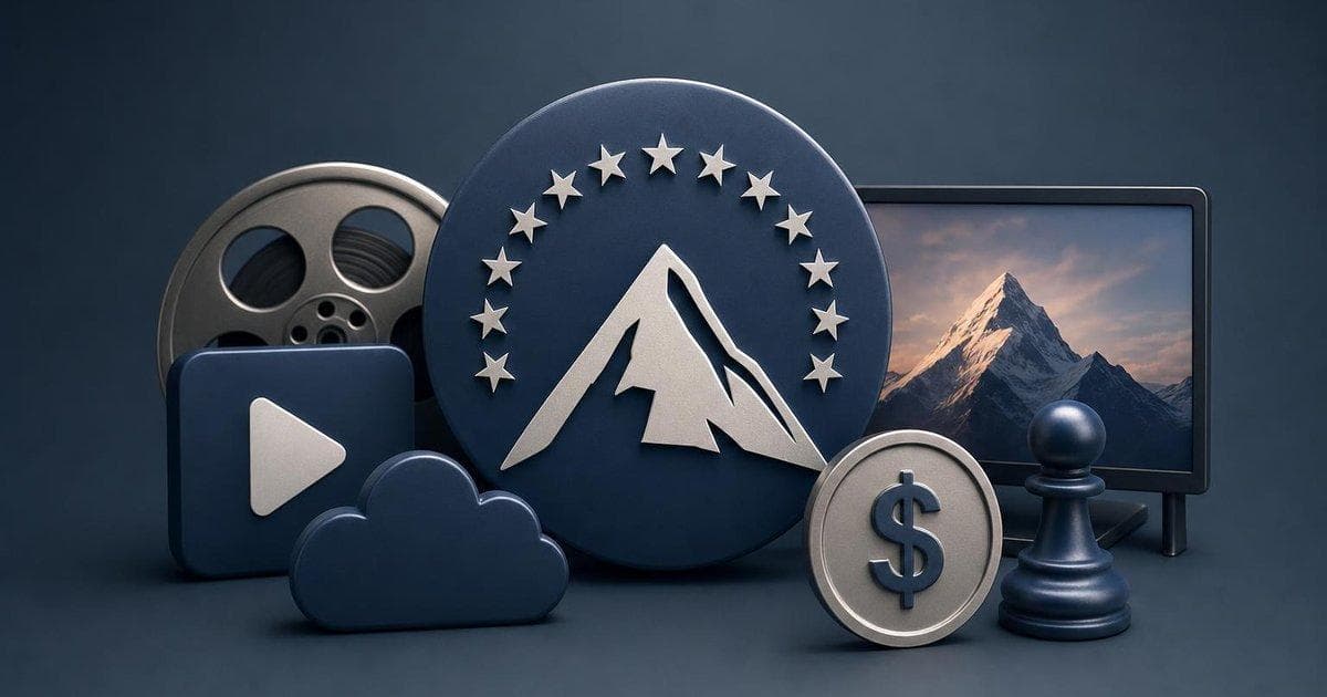 Paramount Q1 2026 earnings graphic showing revenue beat, streaming gains, and flat EPS