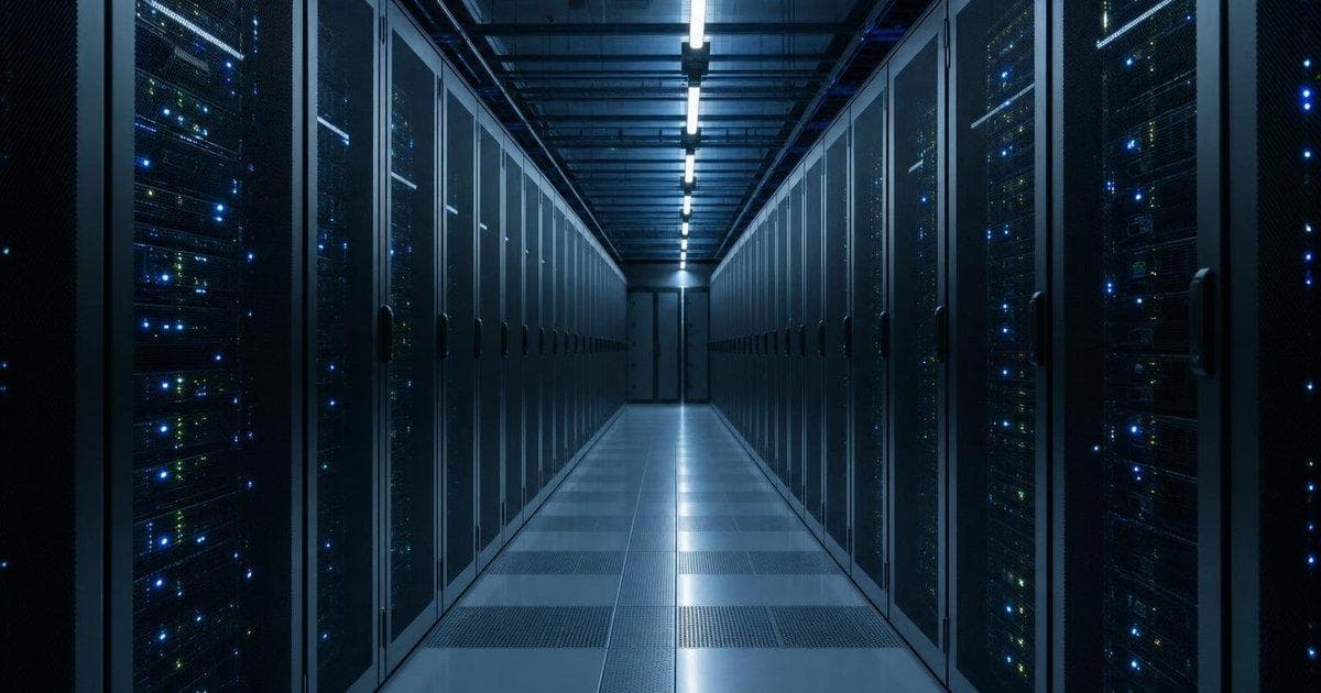 Data center server racks symbolize $4B cloud services deal between PINS and AMZN stocks