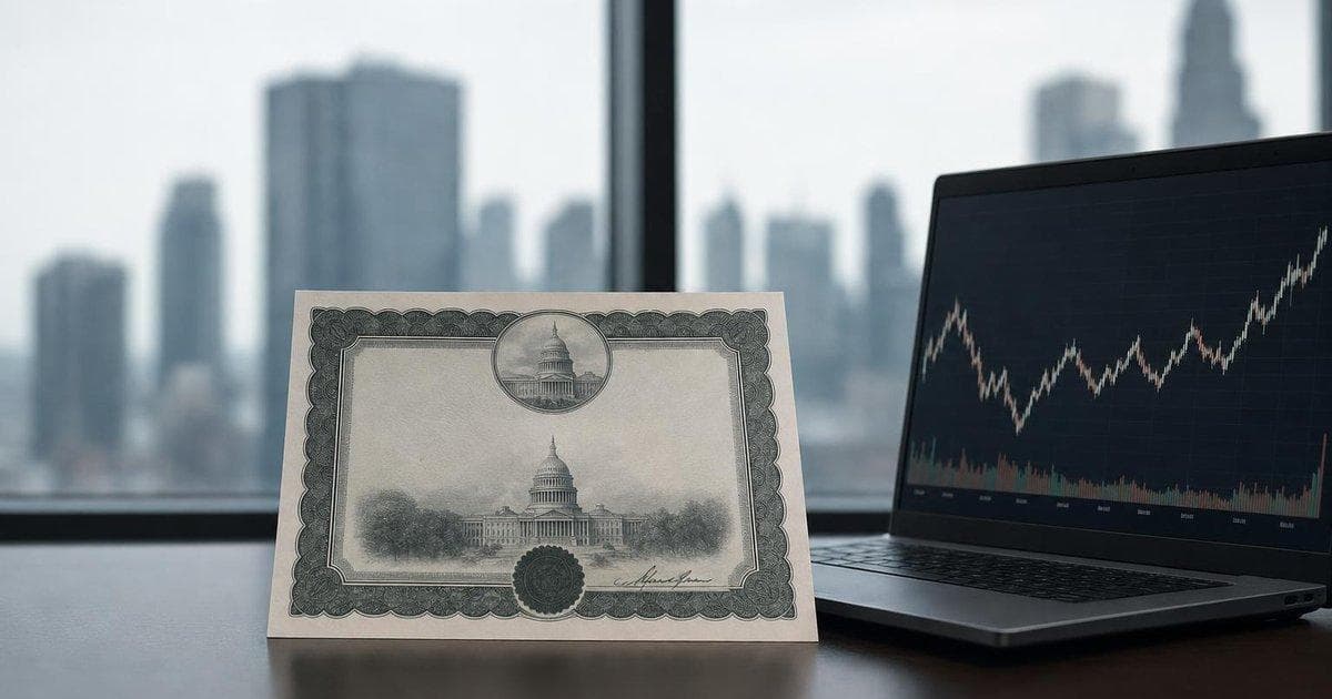 Government bond certificate and stock charts reflecting PPI surprise impact on yields and AI stocks NBIS