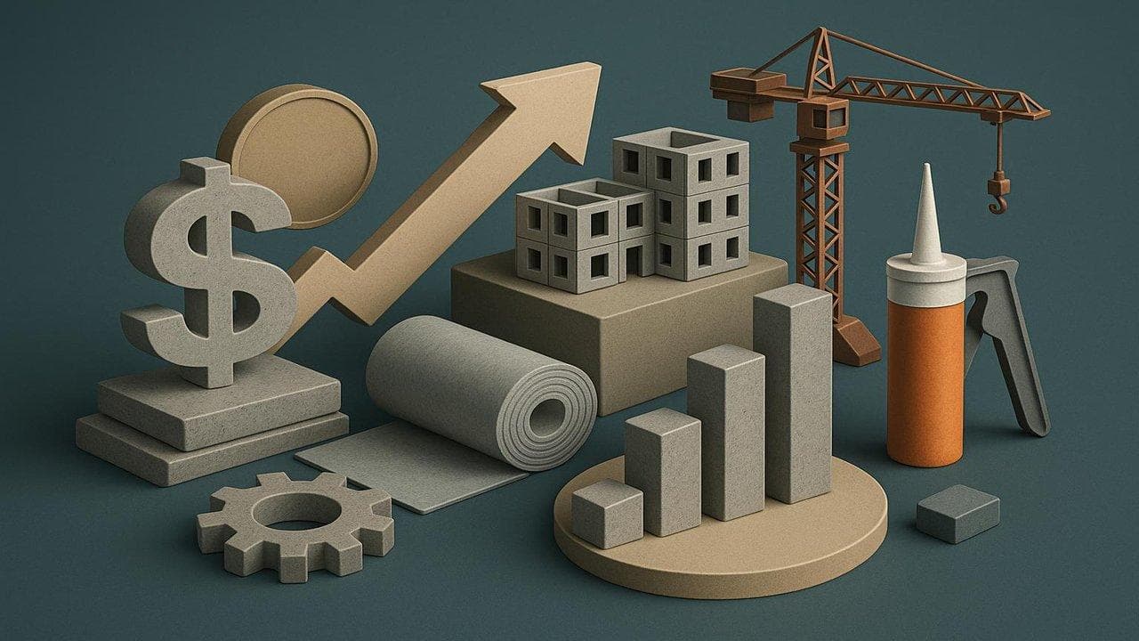 Chart showing steady growth in prefabricated and sealant markets driven by modular construction trends