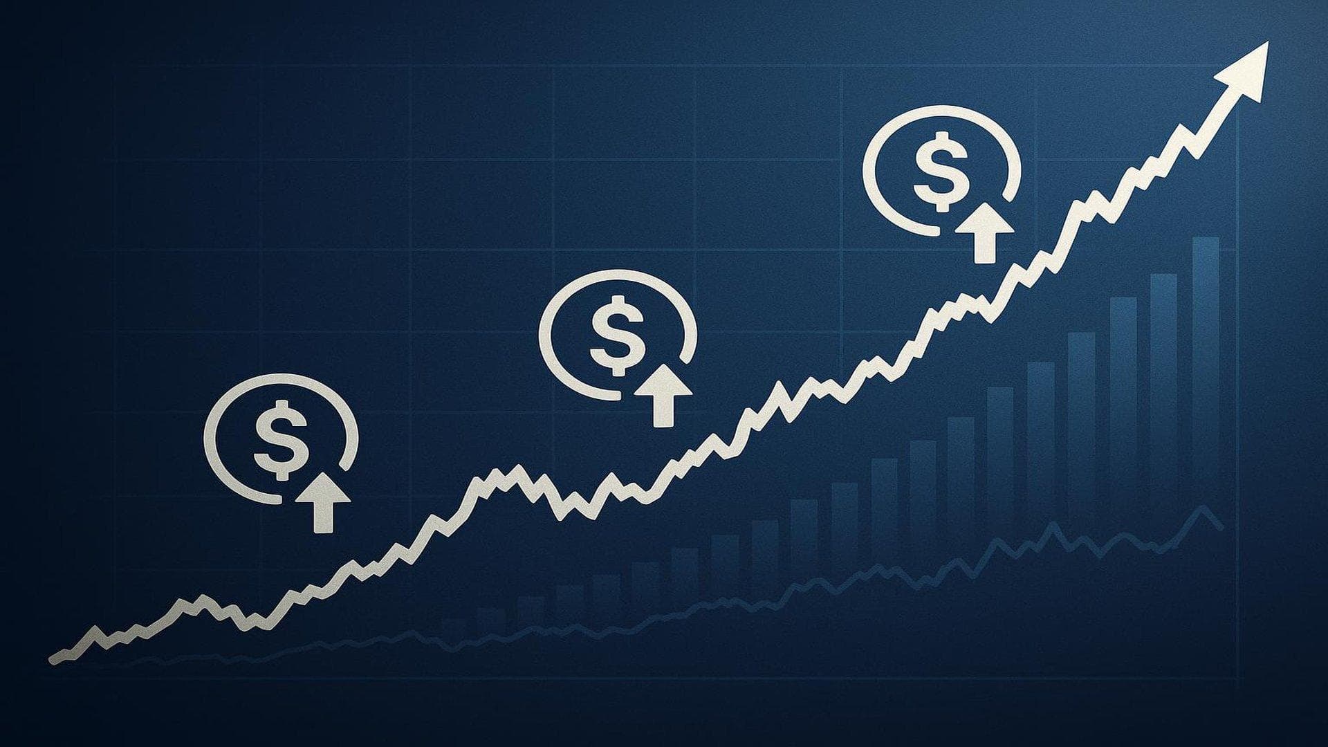 Steady rally of blue-chip income stocks in 2025 with dividend yield and growth chart visualization