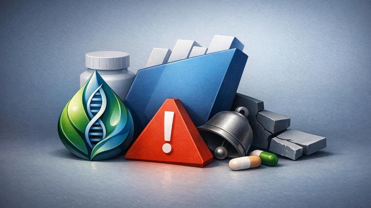 Skye Bioscience logo with Nasdaq bid-price notice and delisting risk warning