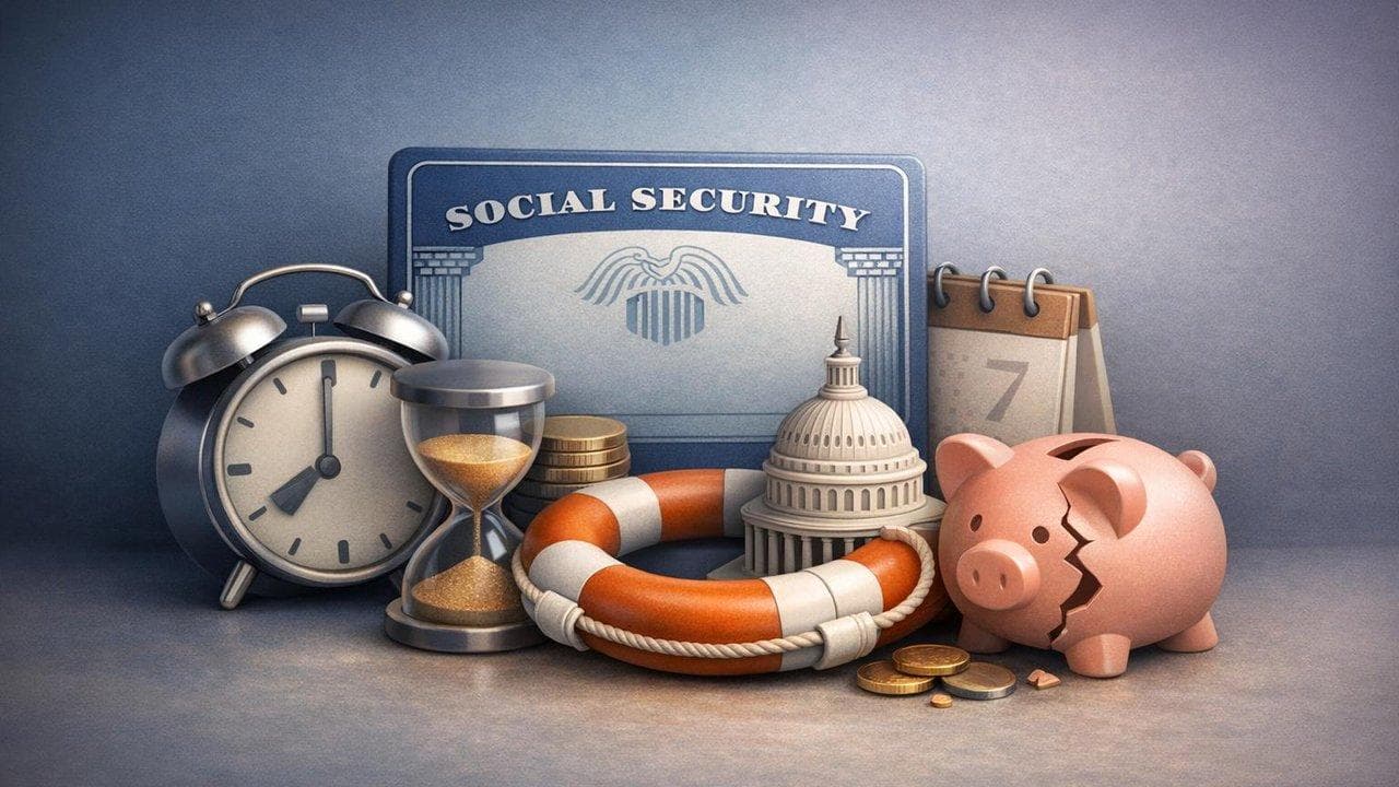 Social Security Trust Fund 2032 deadline visualization with policymakers considering rescue options