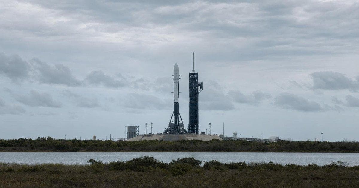 Commercial rocket on launch pad symbolizing upcoming space company IPO and stock split
