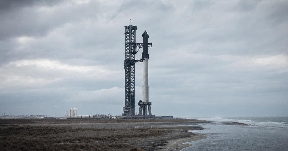 Reusable rocket on launch pad ahead of potential aerospace IPO and mega valuation plans