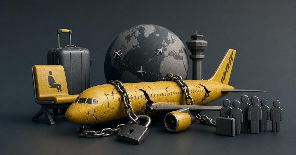 Spirit Airlines grounded planes at airport after aid failure halts flights and strands travelers