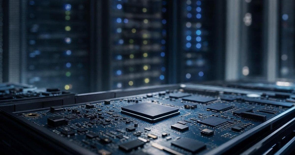 Generic computer chips in a data centre setting as AI demand boosts data-centre outlook for semis