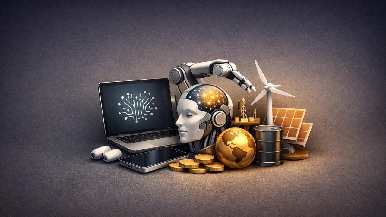 Visualization of global tech, AI, and energy deals impacting business markets and investments