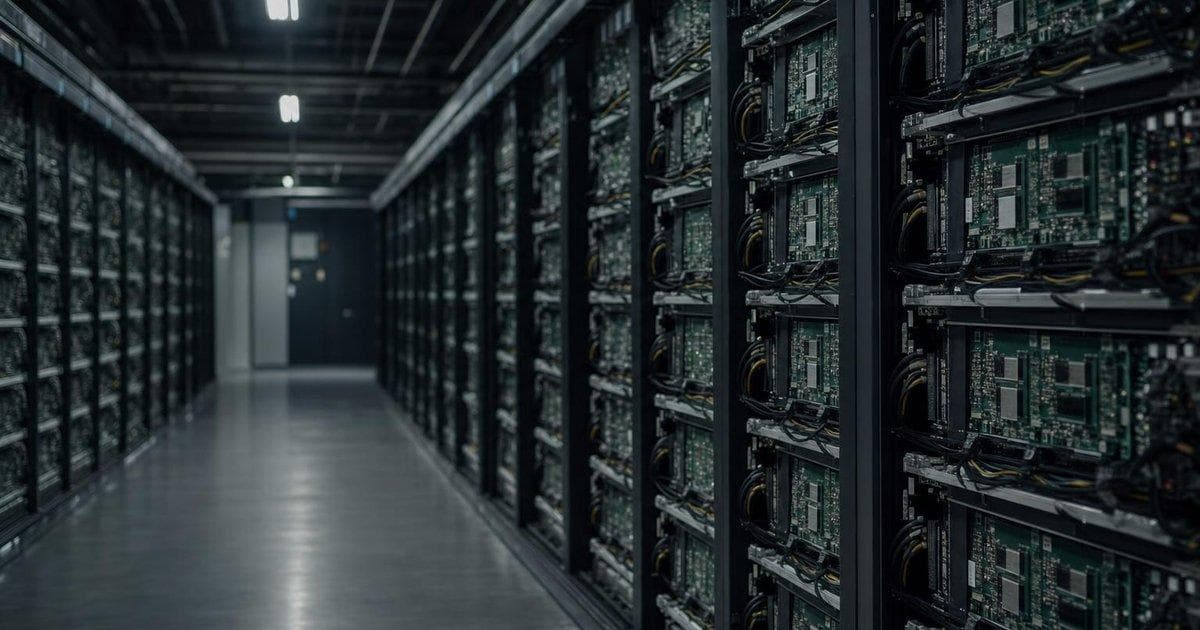 Data center server racks symbolize tech and chip stocks leading US market selloff