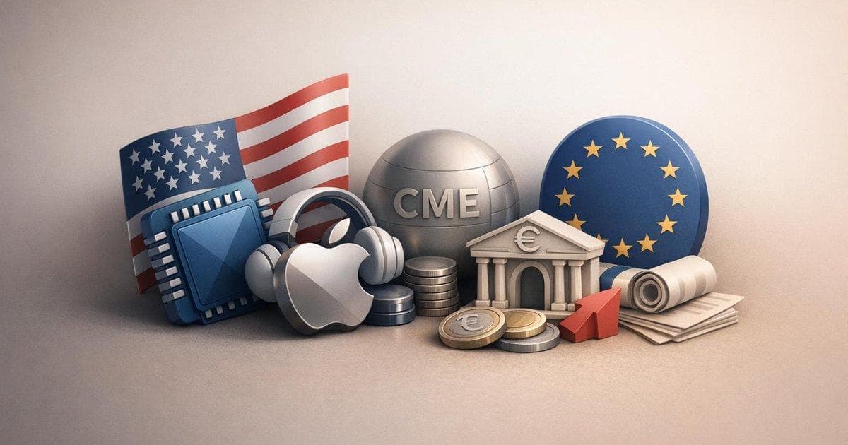 US tech stock rally chart with CME derivatives volume surge and European bond yields rising on ECB, UK inflation