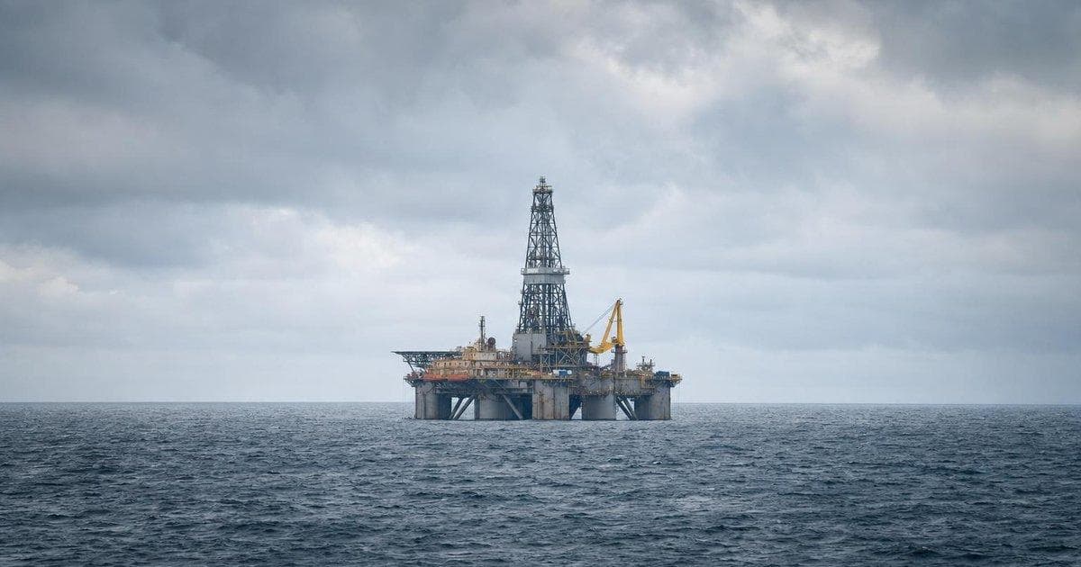 Offshore oil platform off West Africa illustrating new frontier blocks and shifting crude production