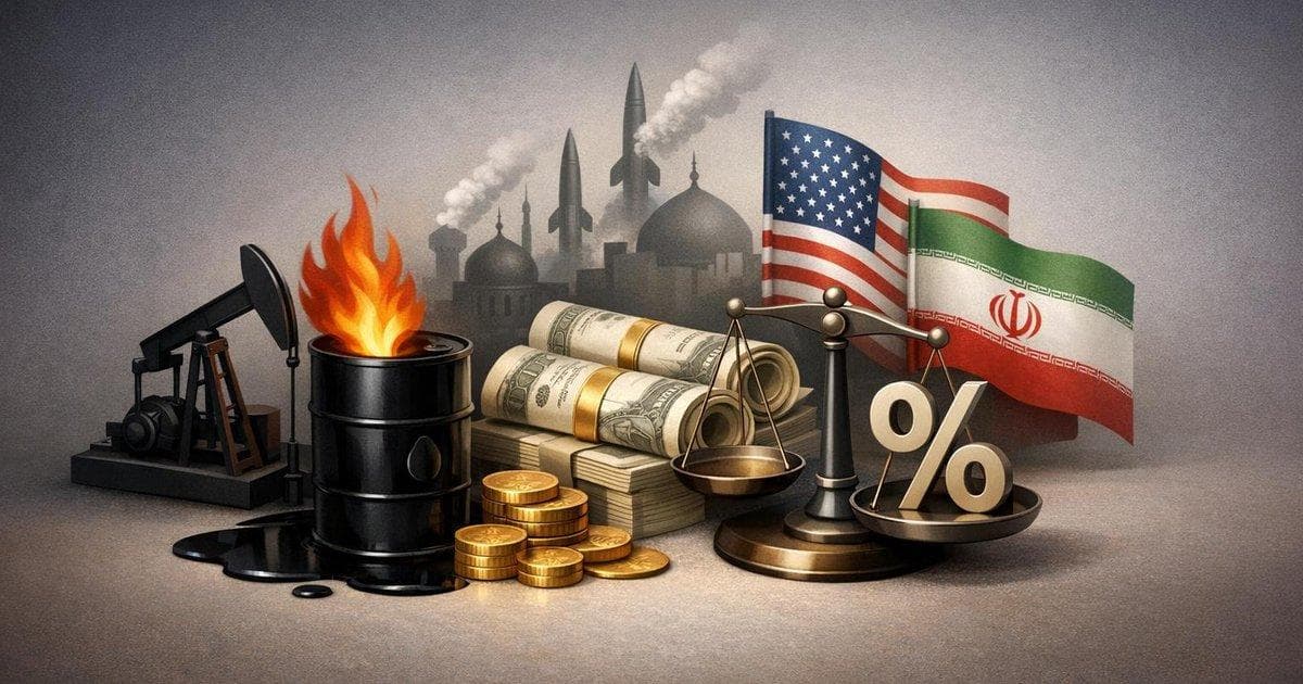 Chart of crude oil rally and bond market moves after Trump’s Iran ultimatum and Mideast threats