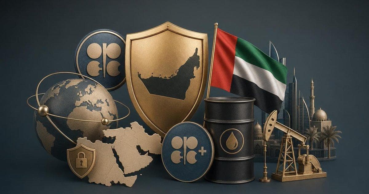 Illustration of UAE oil strategy shift with exit from OPEC and OPEC+ impacting global oil markets