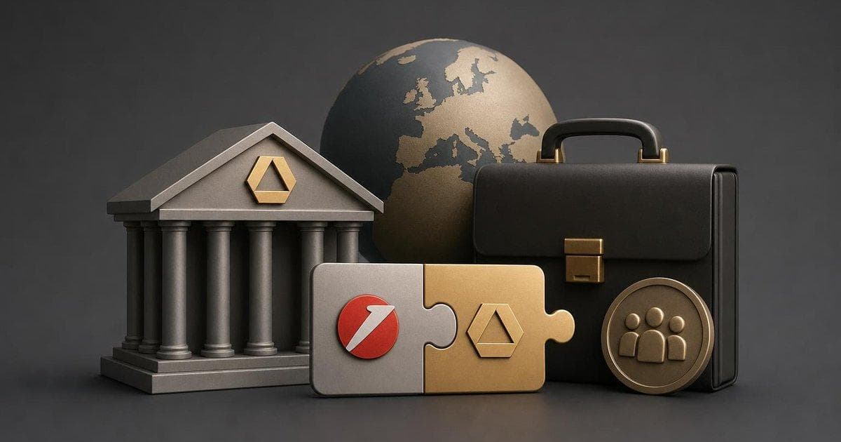 UniCredit and Commerzbank bank logos symbolizing imminent European banking takeover bid